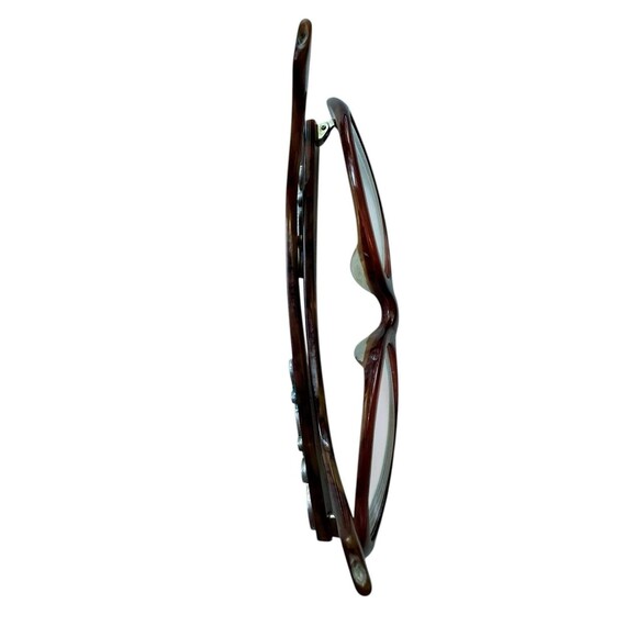 Judith Leiber Luxury Cat Eye Eyeglass Frames JL1351 Tortoise w/ Swarovski Vine